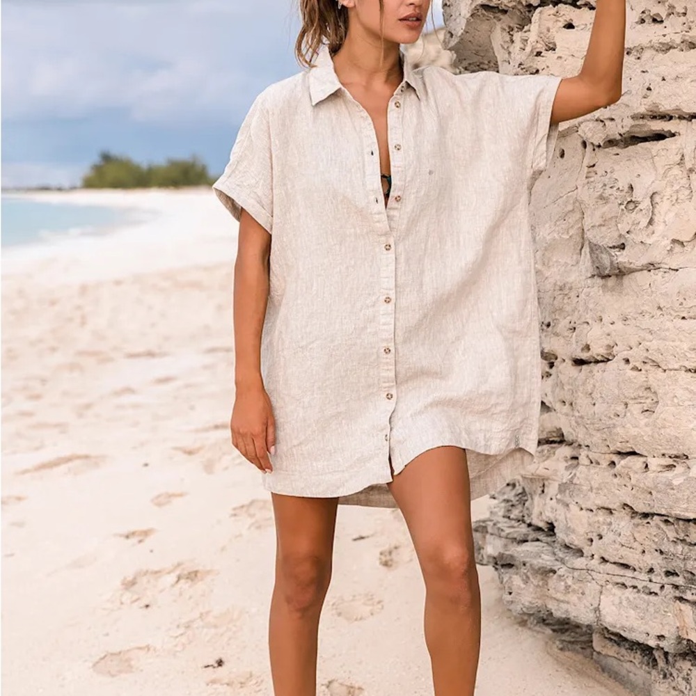 Rhythm Classic Linen Cotton Shirt Dress
